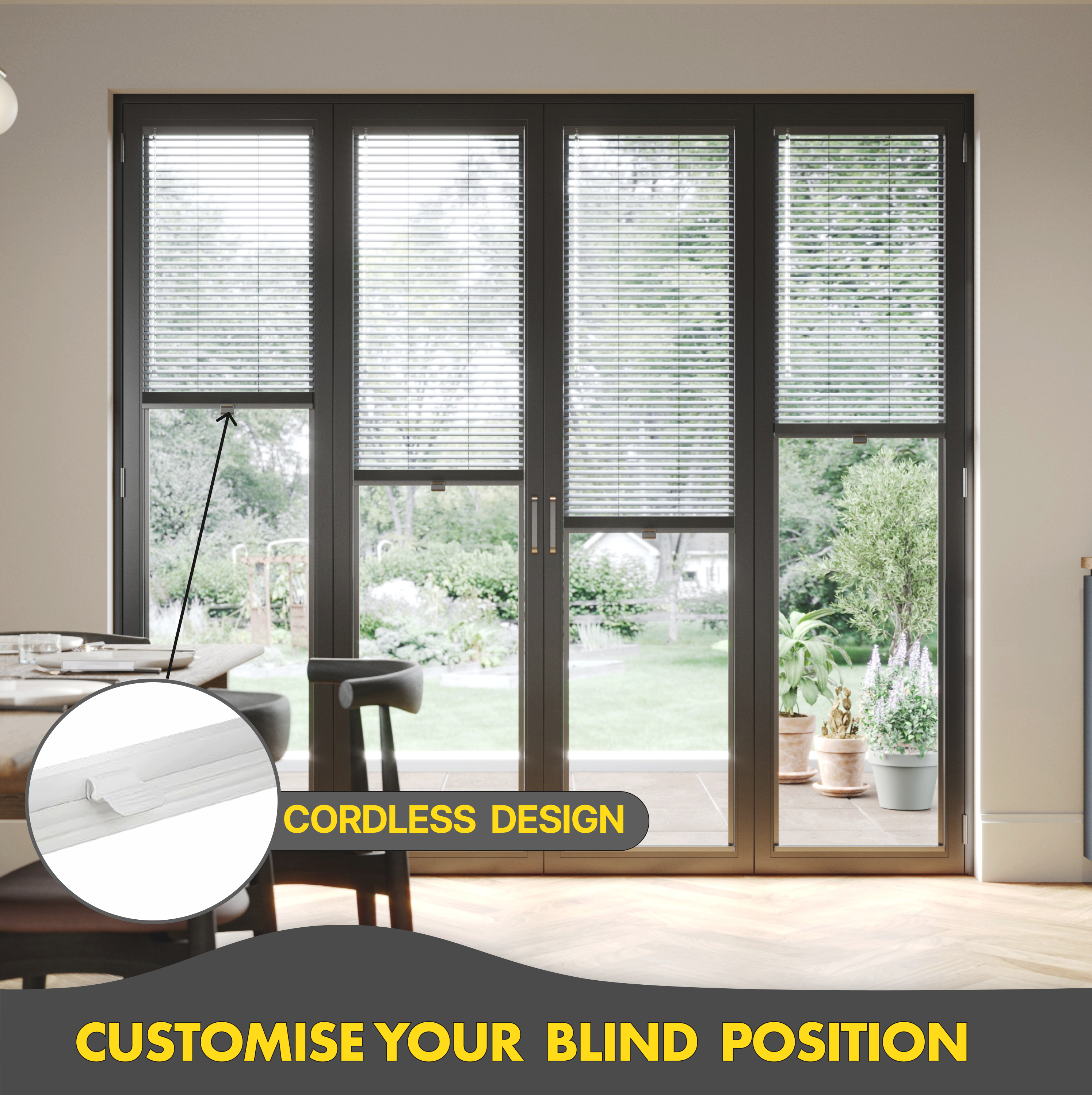Premium British Made to Measure Aluminium Venetian Blinds | No Drill Blinds for Windows & Doors – Stick Fit | Easy Fit Adhesive – Thermal, Cordless, UK Made & Child Safe