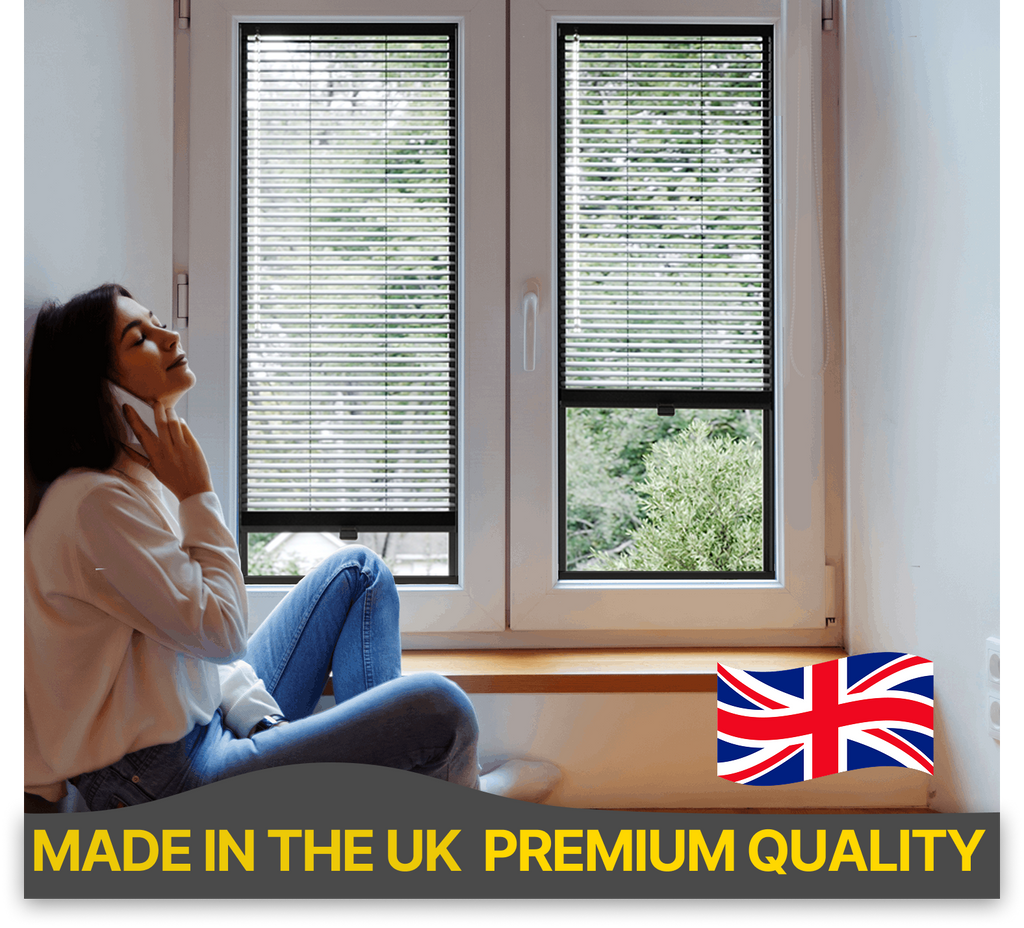 Premium British Made to Measure Aluminium Venetian Blinds | No Drill Blinds for Windows & Doors – Stick Fit | Easy Fit Adhesive – Thermal, Cordless, UK Made & Child Safe
