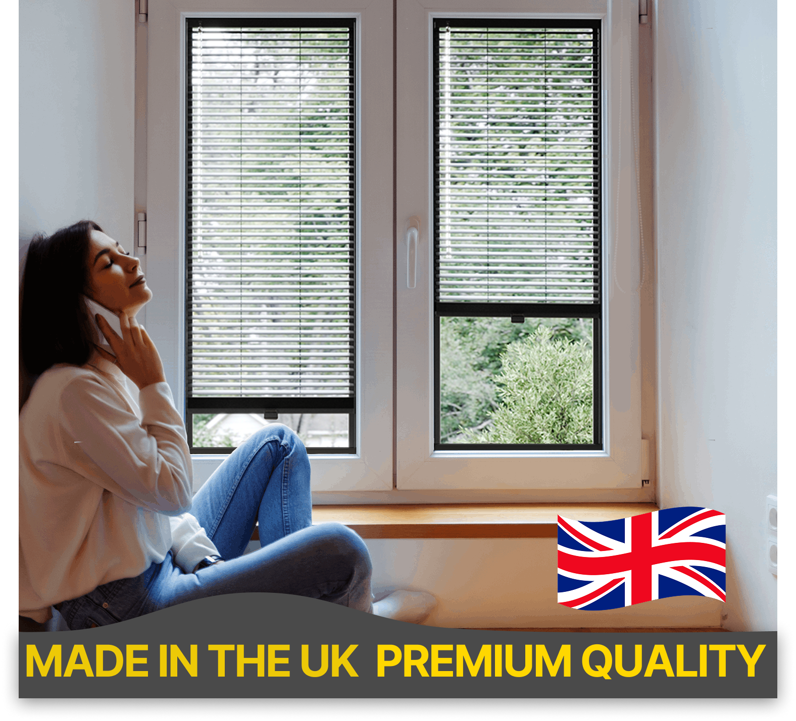 Premium British Made to Measure Aluminium Venetian Blinds | No Drill Blinds for Windows & Doors – Stick Fit | Easy Fit Adhesive – Thermal, Cordless, UK Made & Child Safe